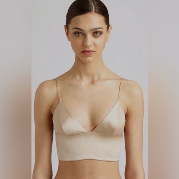 T by Alexander Wang Champagne/ Rose Gold Satin Top - Picture 1 of 5